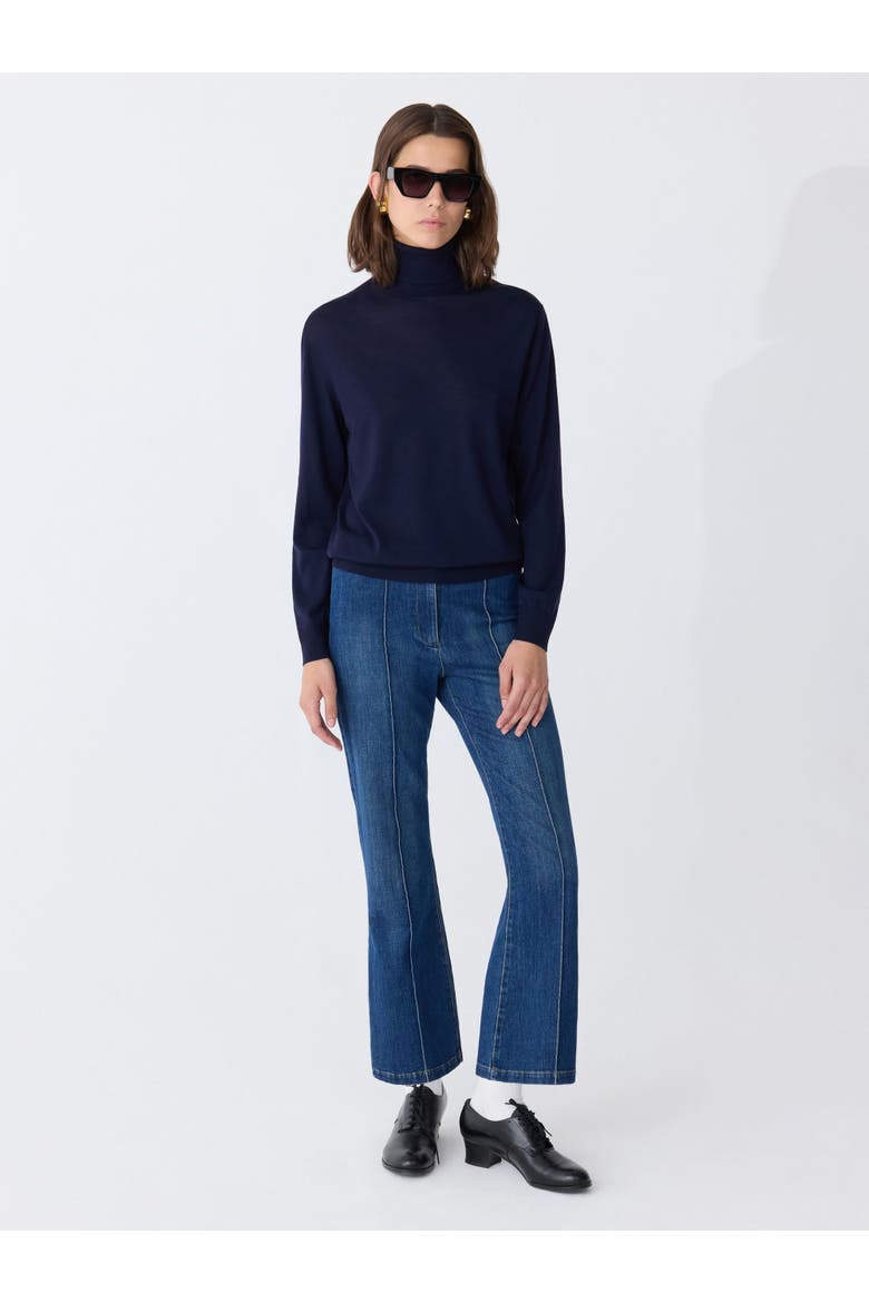 Lola Denim Flareleg Cropped Pant, Alternate, color, Indigo