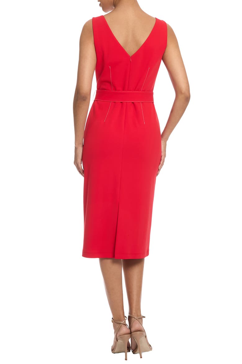 Belted Midi Dress, Alternate, color, RIBBON RED