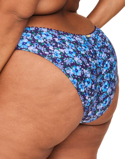 Adore Me Pilar Swimwear Cheeky Bikini Bottom In Floral Purple
