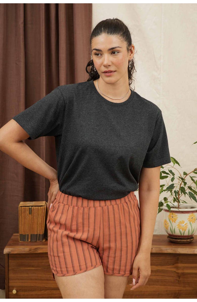 Bridge & Burn Recycled Boxy Tee, Alternate, color, Charcoal Heather