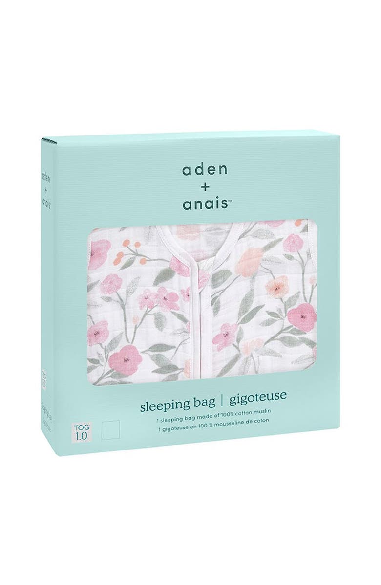 aden + anais Boutique Baby Sleeping Bag, 100% Cotton Muslin, Wearable Swaddle Blanket for Girls & Boys, Newborn Sleep Sack, Breathable & Lightweight - TOG Rating 1.0, Alternate, color, Ma Fleur