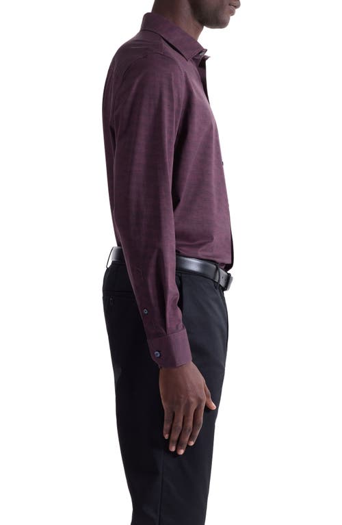 Bugatchi James Ooohcotton® Herringbone Button-up Shirt In Burgundy
