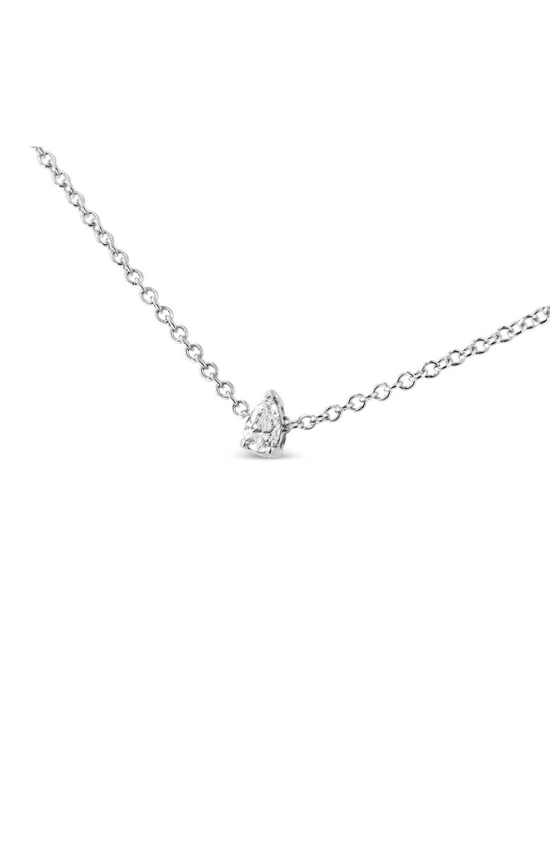 Haus of Brilliance 14K White Gold 1/10 Cttw Pear Shape Lab Grown Diamond Solitaire Pendant Necklace, Alternate, color, White