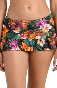 La Blanca Tropical Hideaway Ruffle Skirted Bikini Bottoms