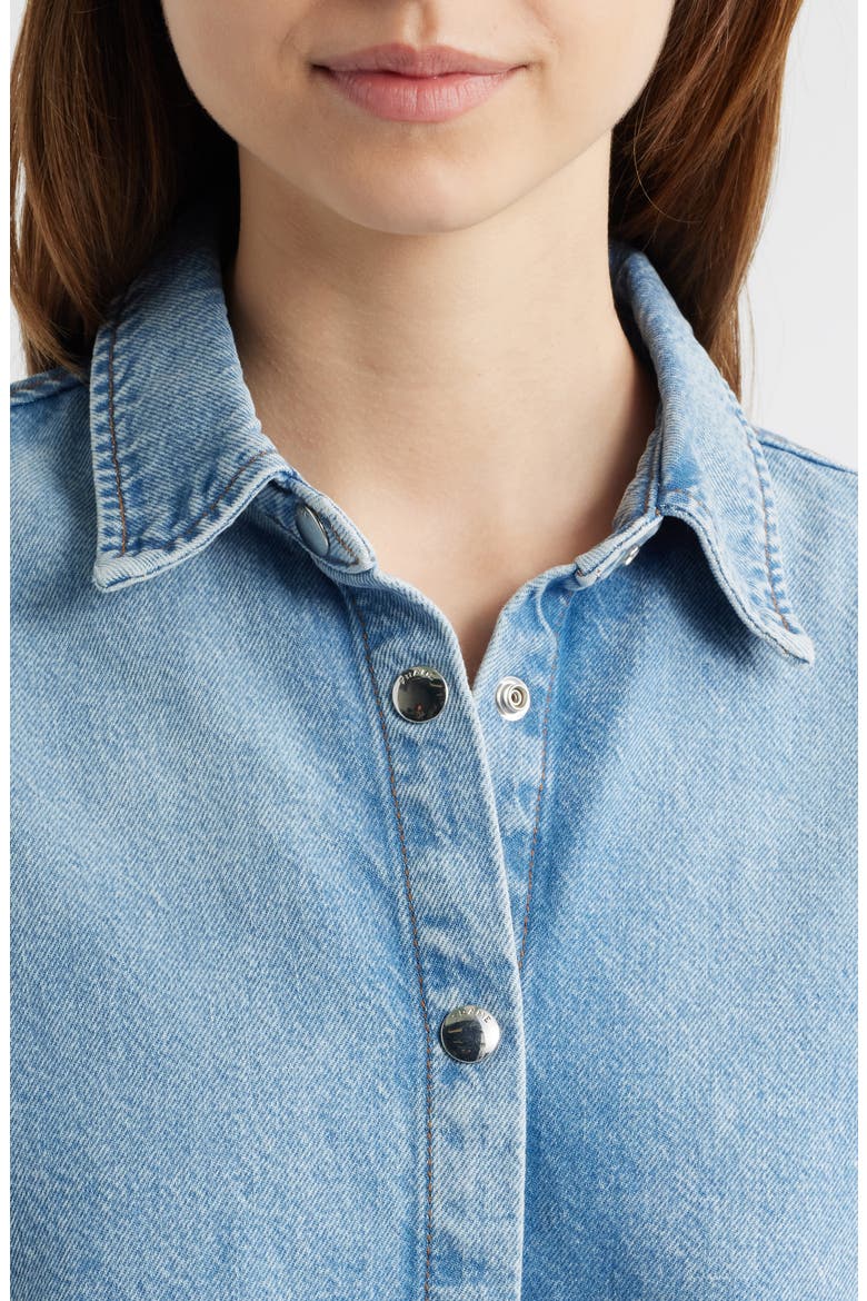 The Swing Crop Denim Shirt, Alternate, color, FLIGHTLESS