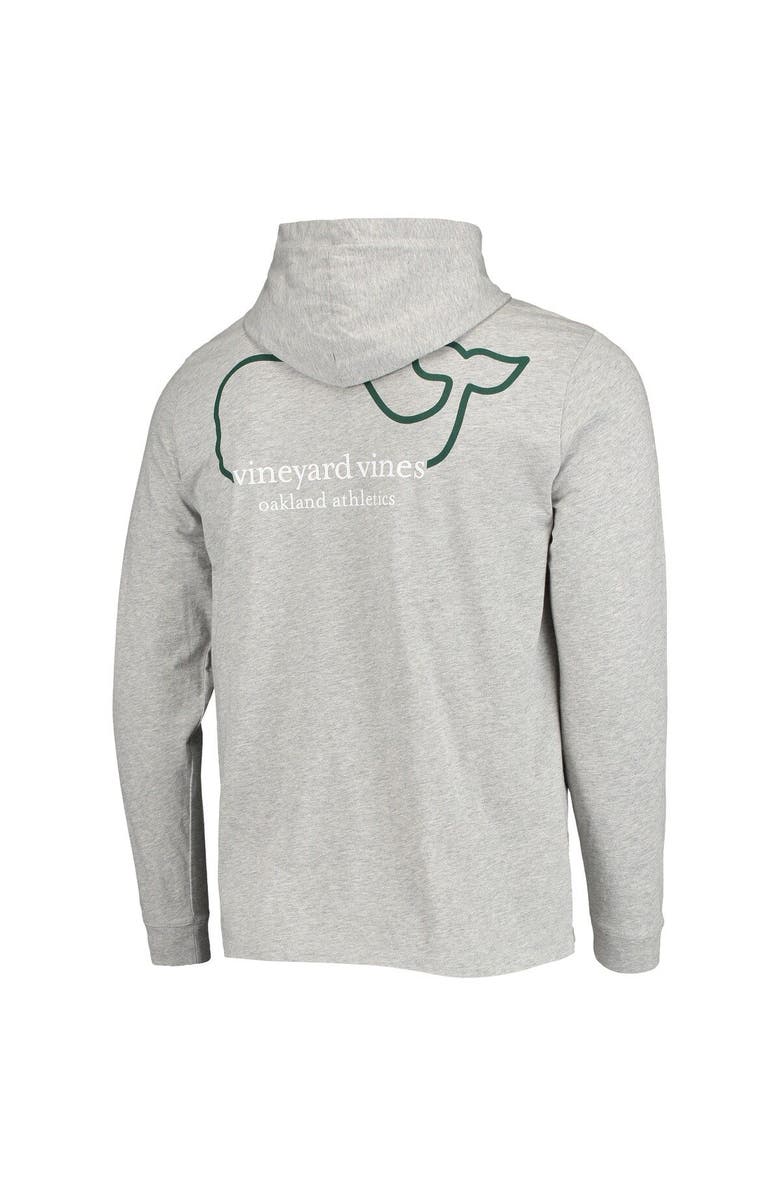 vineyard vines Men's Vineyard Vines Heathered Gray Oakland Athletics Logo Hoodie Long Sleeve T-Shirt, Alternate, color, Heather Gray