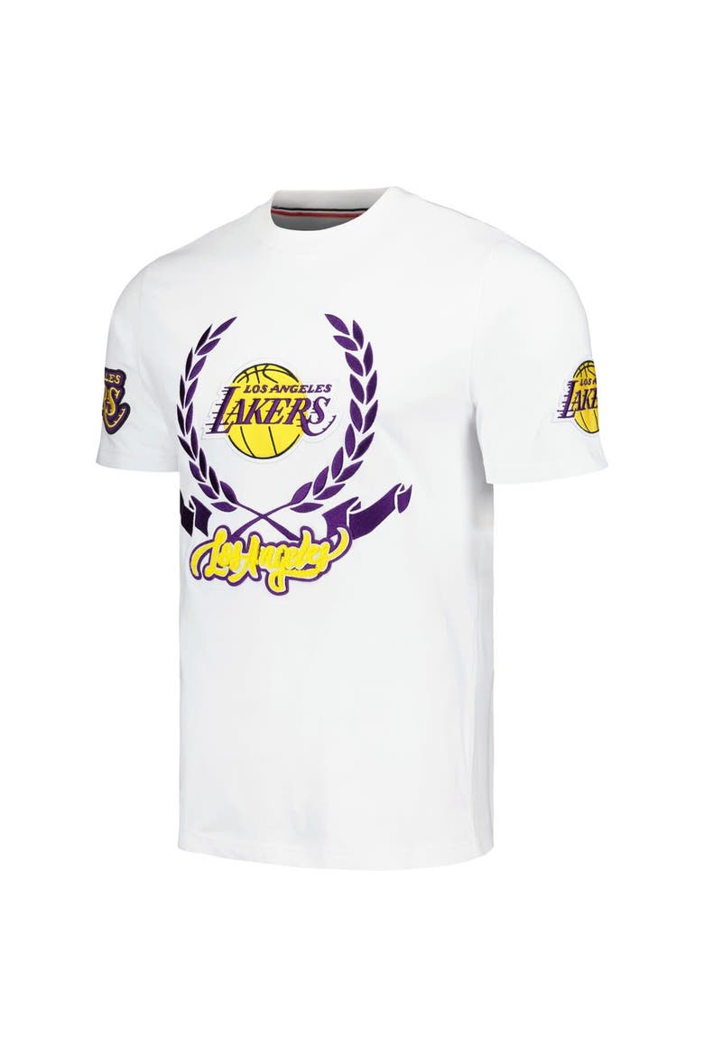 Unisex FISLL White Los Angeles Lakers Heritage Crest T-Shirt, Alternate, color, White