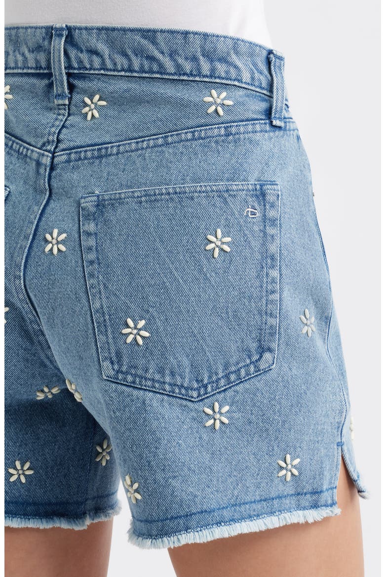 Embellished Cutoff Denim Shorts, Alternate, color, BLUE EMBELLISHED