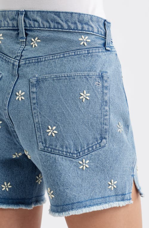 Rag & Bone Aspen Embellished Denim Shorts Blue Embellished