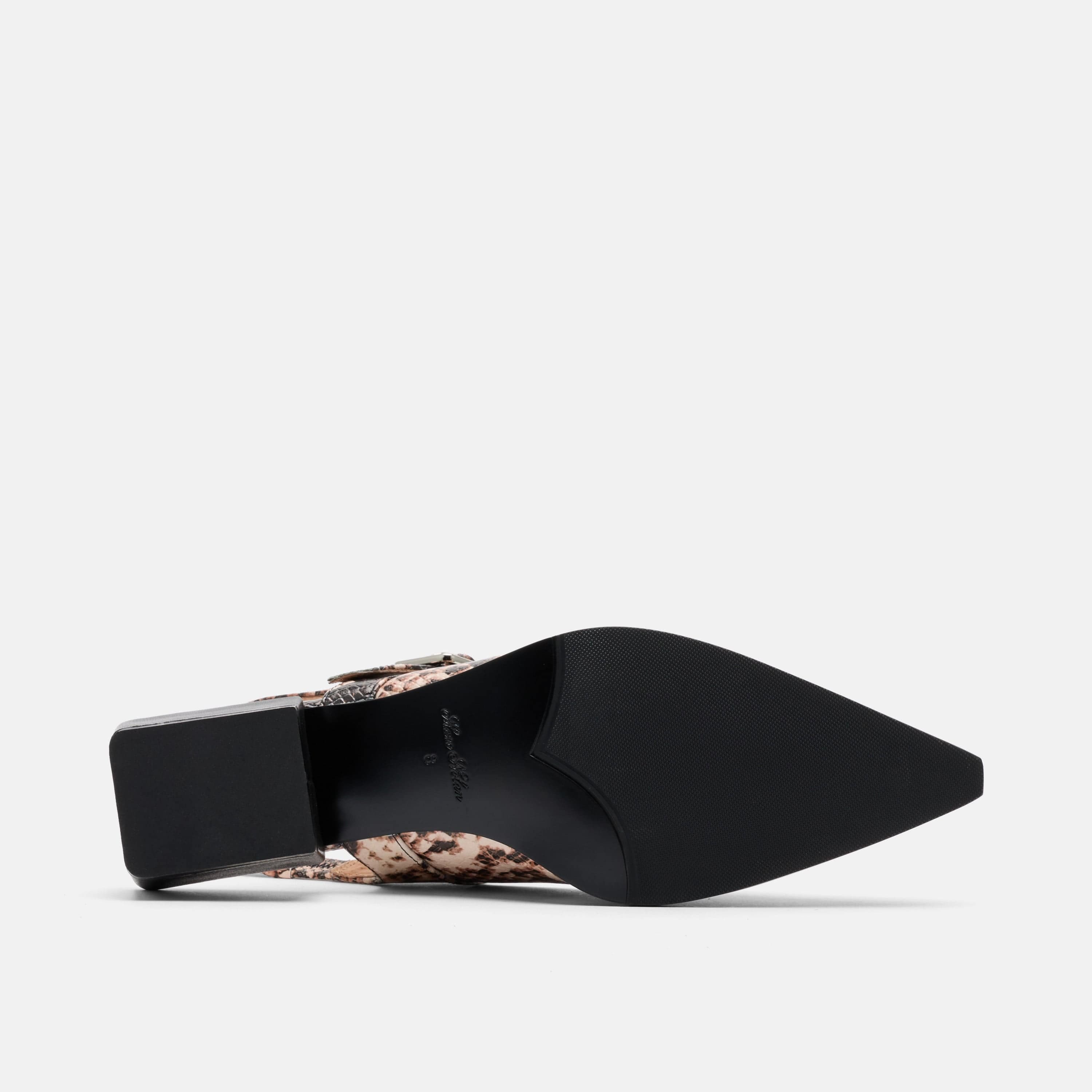 MARC NOLAN Chelsea Leather Slingback Block Heels, Alternate, color, Brown Snake