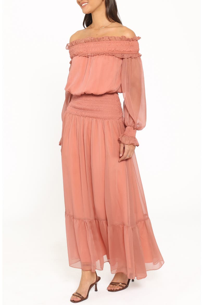 Paris Off Shoulder Maxi Dress, Alternate, color, VINTAGE MAUVE