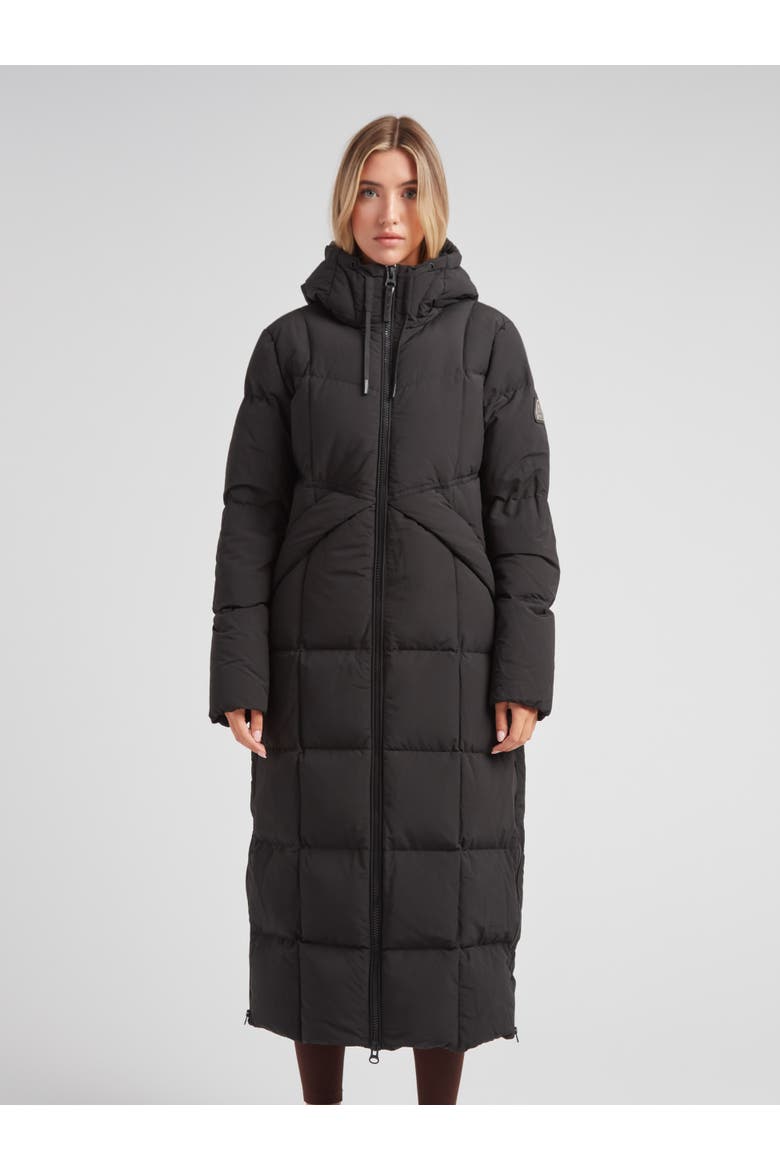 Black Star Extra Long Down Coat, Main, color, BLACK