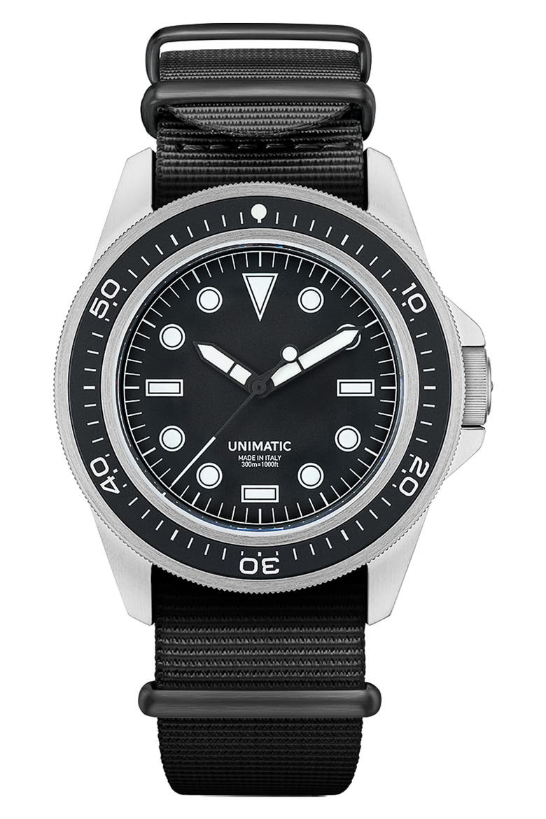 ProDiver Modello Uno U1-PD3-B Automatic NATO Strap Watch, 41.5mm, Main, color, BLACK