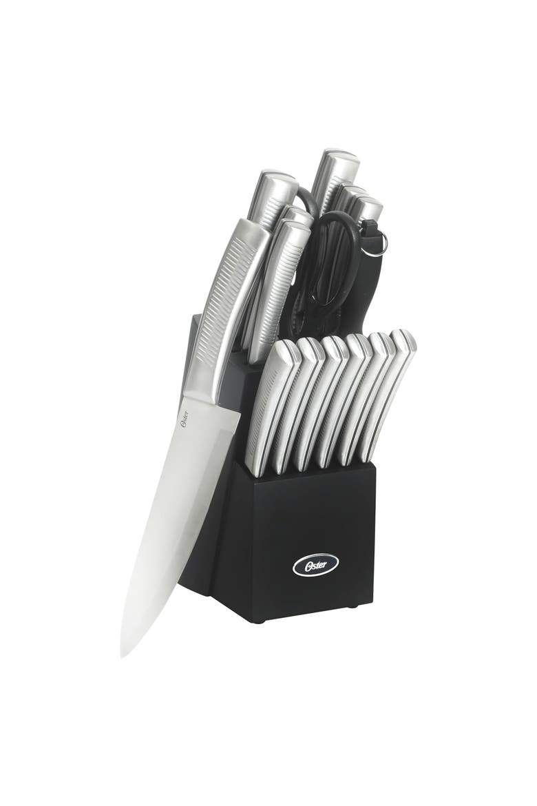 16 Piece Stainless Steel Kitchen Knife Block Set Silver, Main, color, Silver