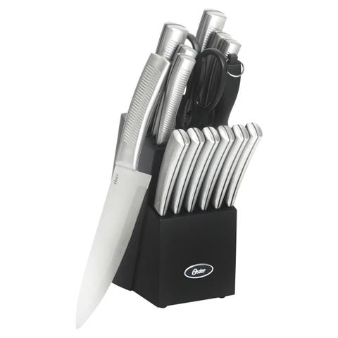 16 Piece Stainless Steel Kitchen Knife Block Set Silver