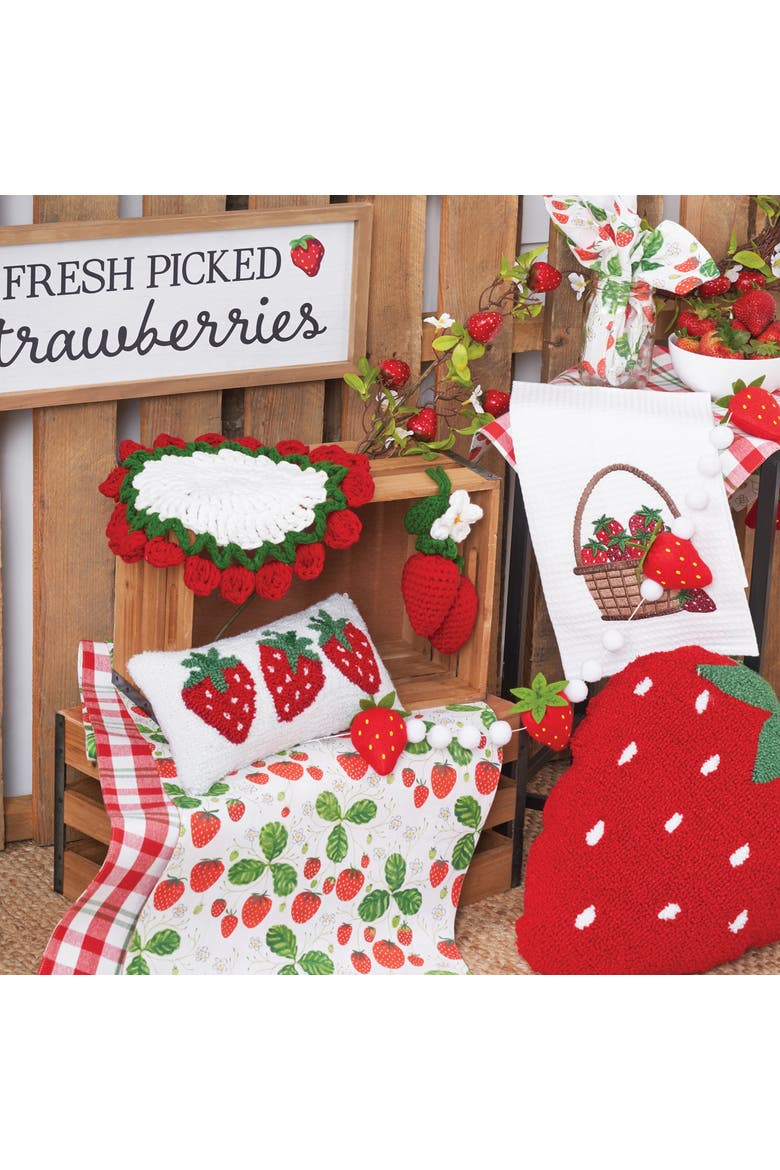 Crochet Strawberry Ornament, Alternate, color, Red