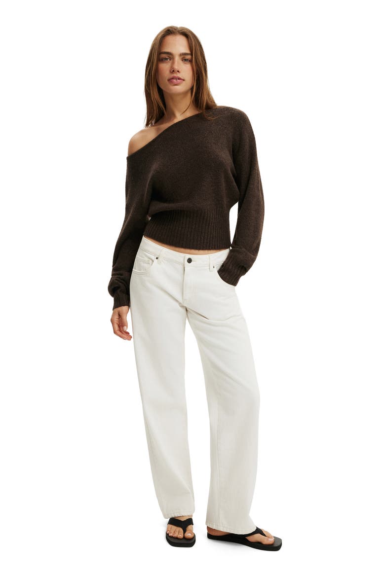 Women's Softest Luxe Off Shoulder Knit, Alternate, color, Dark Oak