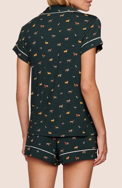 Eberjey Gisele Printed Short Pajamas In Green