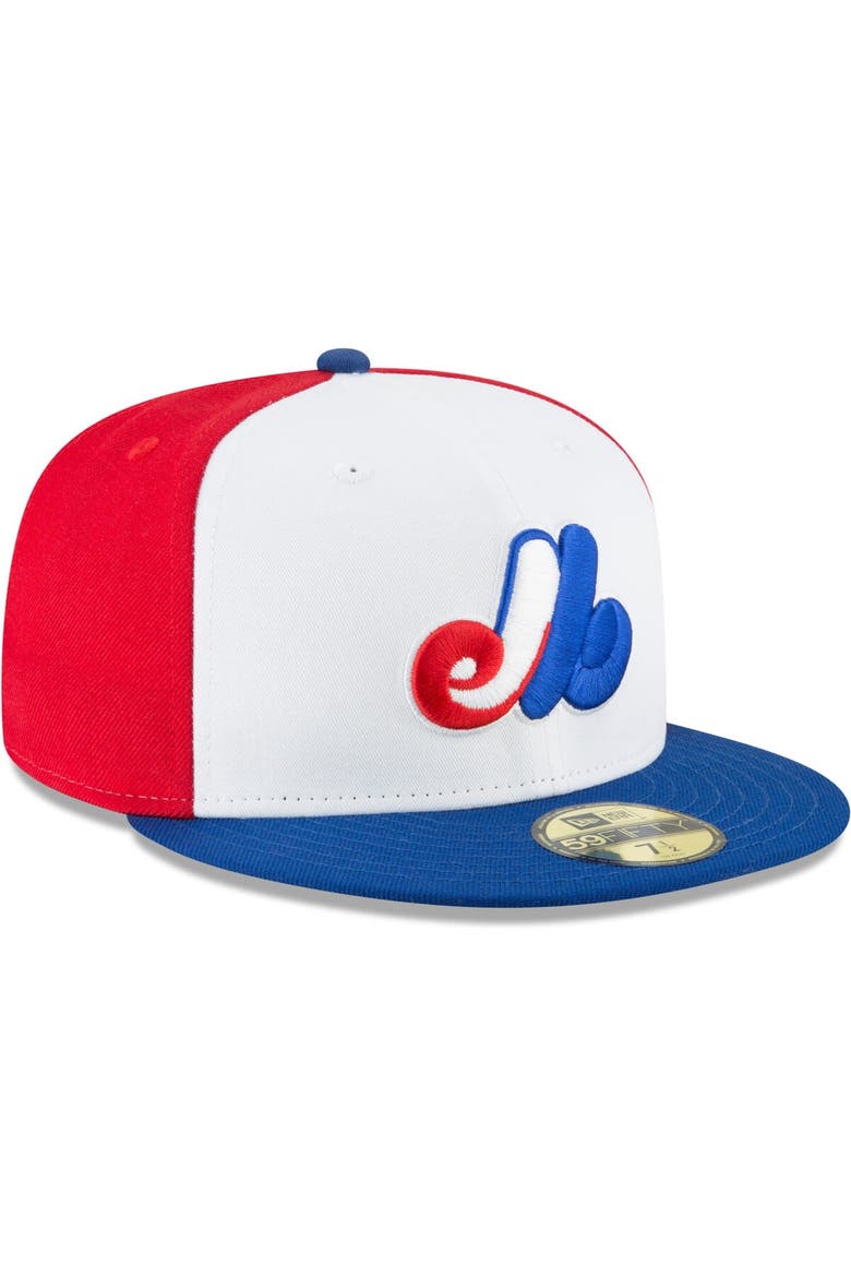 Men's New Era White Montreal Expos Cooperstown Collection Wool 59FIFTY Fitted Hat, Alternate, color, White