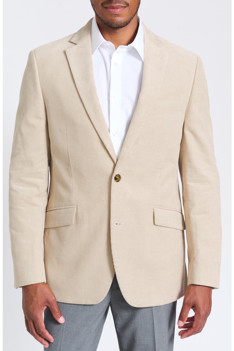 Tan Waffle Corduroy Blazer, Main, color, TAN