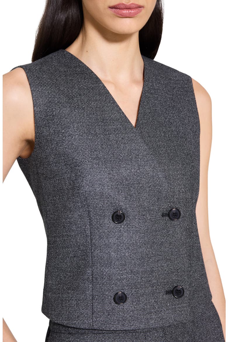 Double Breasted Crop Wool Vest, Alternate, color, PEPPER MULTI