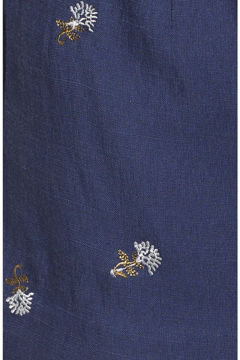 High Waist Scallop Hem Shorts, Alternate, color, NAVY