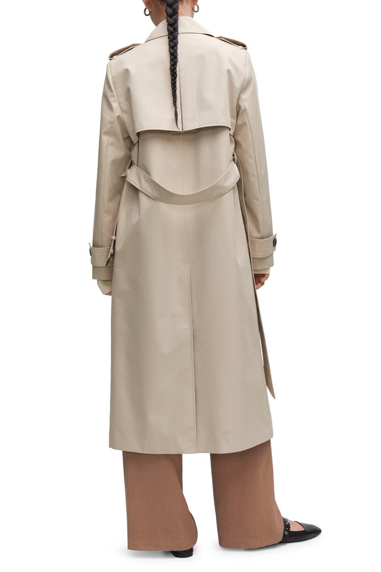 Double Breasted Water Repellent Trench Coat, Alternate, color, LIGHT PASTEL GREY