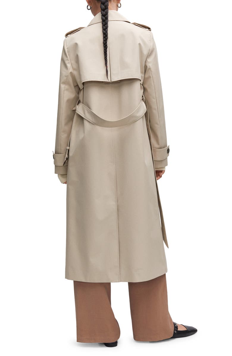 MANGO Double Breasted Water Repellent Trench Coat, Alternate, color,