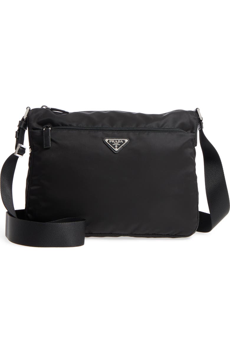 Prada Large Nylon Crossbody Bag, Main, color,
