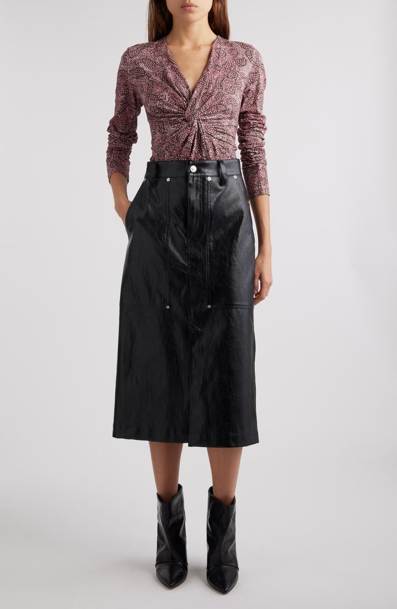 Isabel Marant Étoile Lyss Abstract Print Top, Alternate, color, Antik Pink/ Black