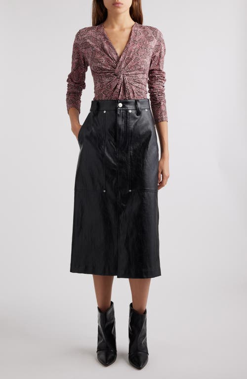 Shop Isabel Marant Étoile Lyss Abstract Print Top In Antik Pink/black