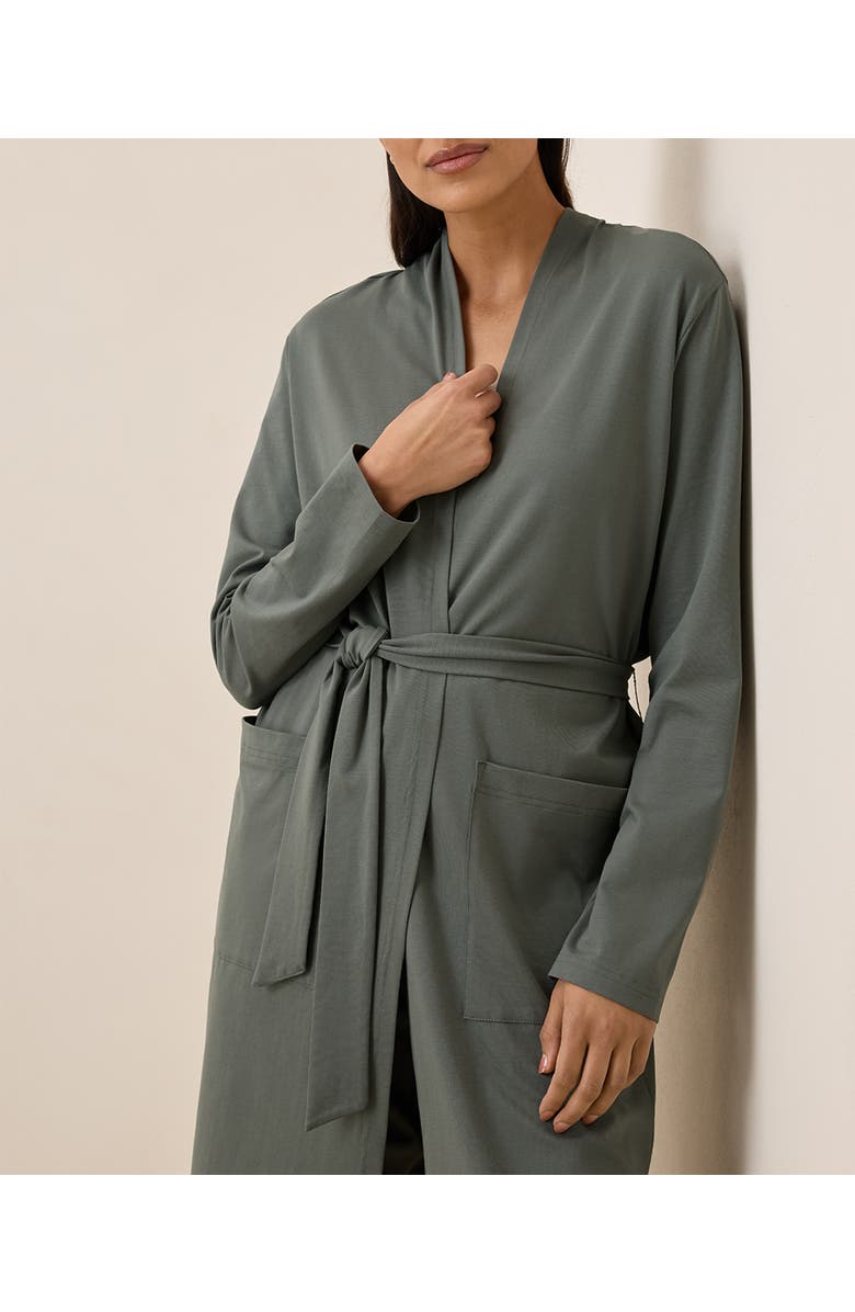 Pact Organic Cotton Cool Stretch Lounge Duster, Alternate, color, Castor Grey