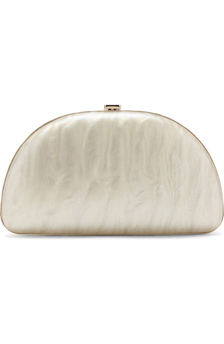 MANGO Oval Frame Clutch, Main, color, Ice Grey