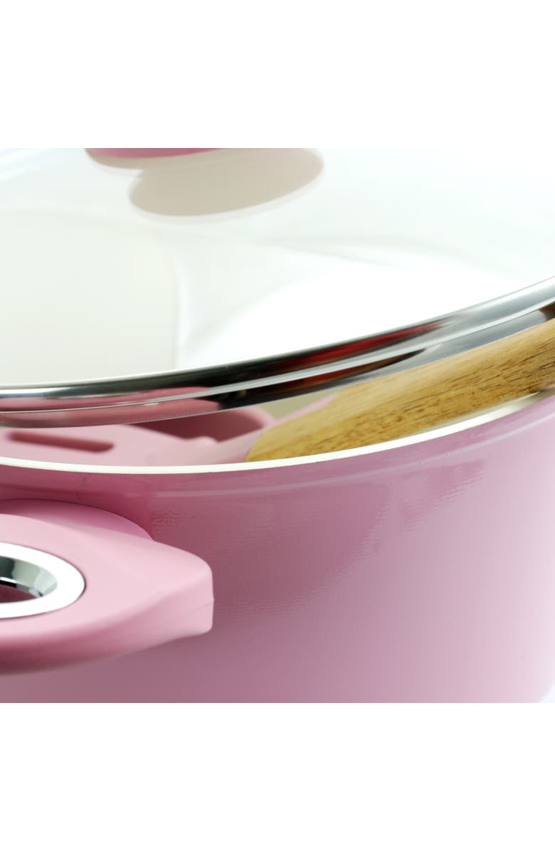 Gibson Home Plaza Cafe 7 Piece Aluminum Nonstick Cookware Set, Alternate, color, Red