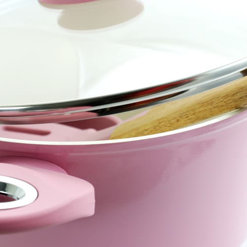 Gibson Home Plaza Cafe 7 Piece Aluminum Nonstick Cookware Set In Pink