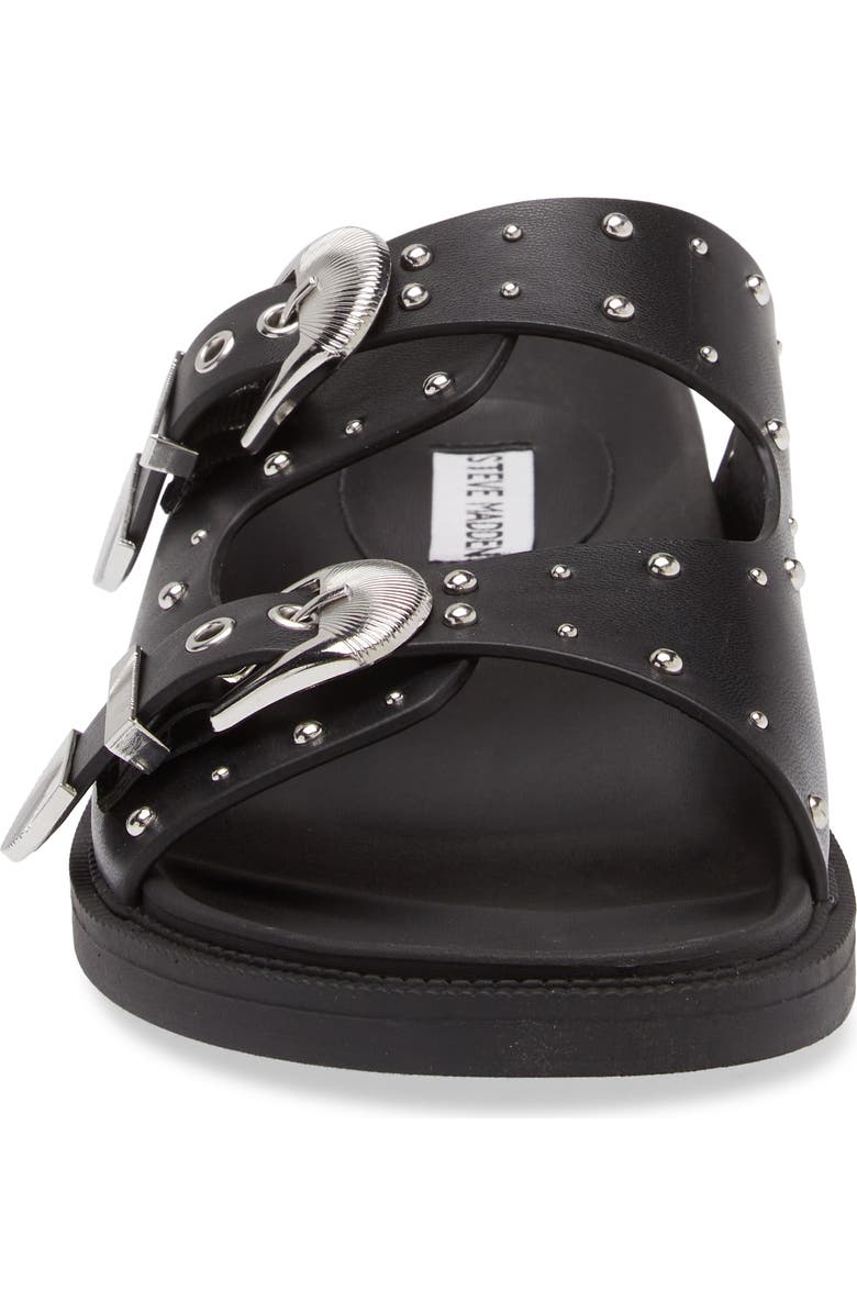 Steve Madden Connely Buckle Slide Sandal, Alternate, color, Black