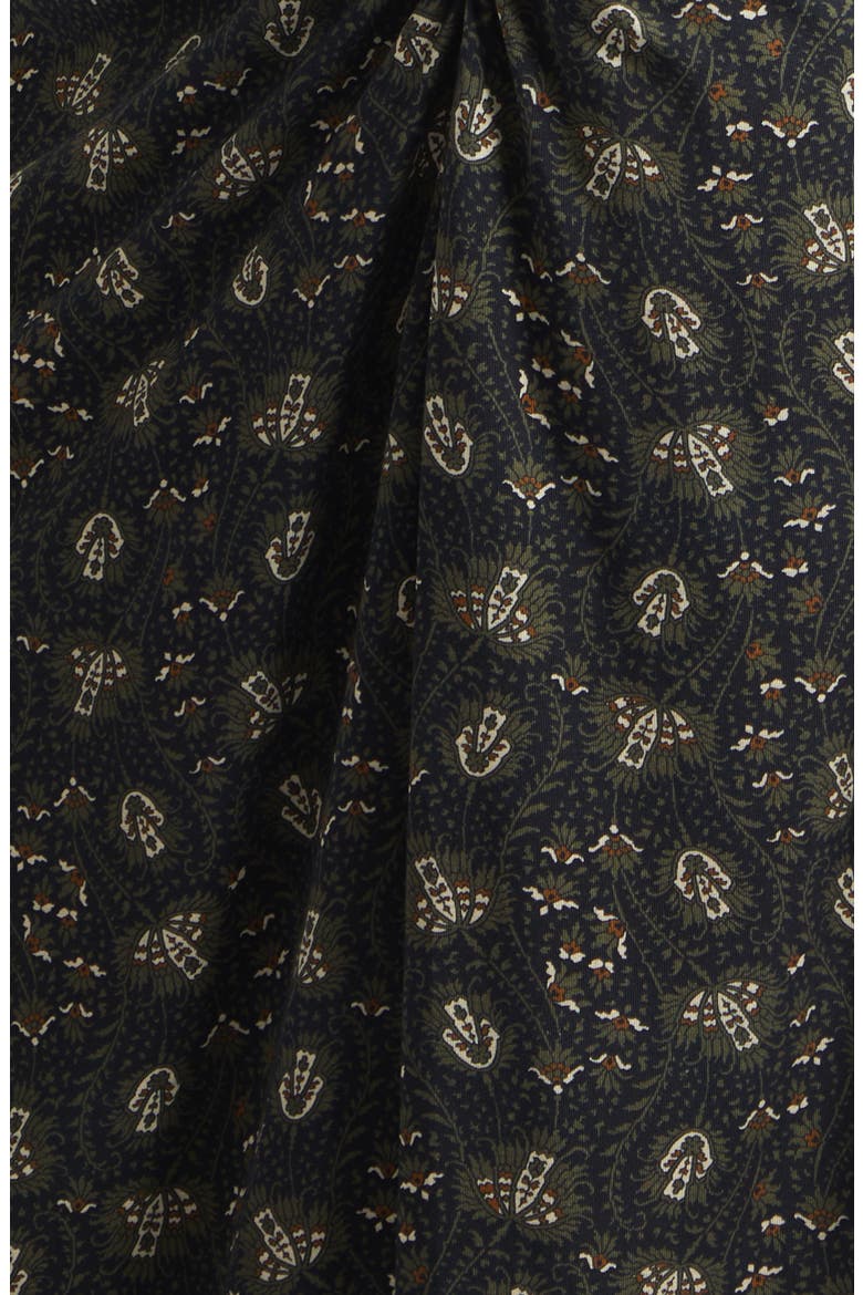 Theodora Ruched Midi Dress, Alternate, color, BLACK MULTI