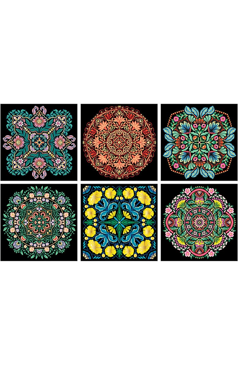 Brea Reese Scratch Art Paper Pad Mandala 8X8, 12 Designs, Kids & Adults, Alternate, color,