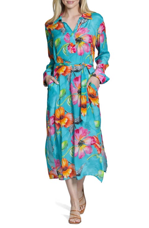 Mix Print Long Sleeve Dress