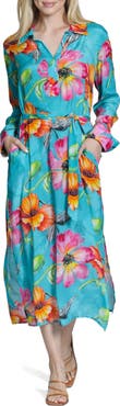 APNY Mix Print Long Sleeve Dress