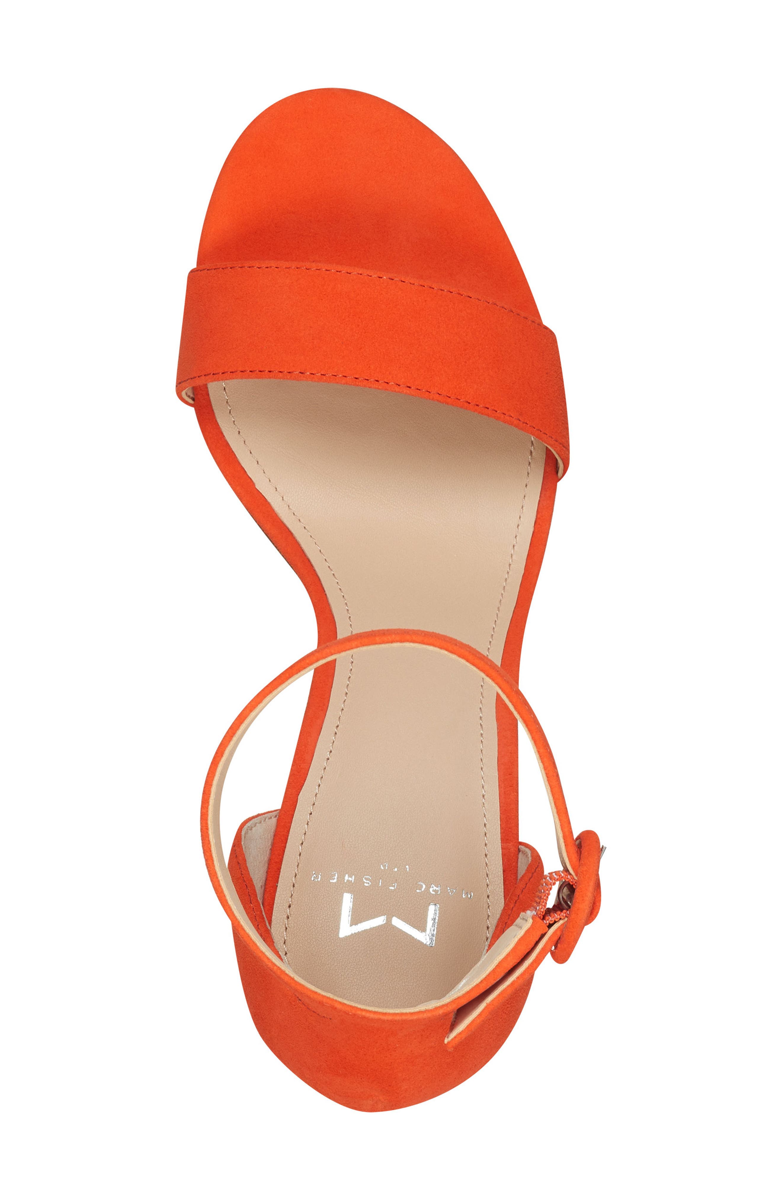 Kora Ankle Strap Sandal, Alternate, color, WARM TANGERINE SUEDE