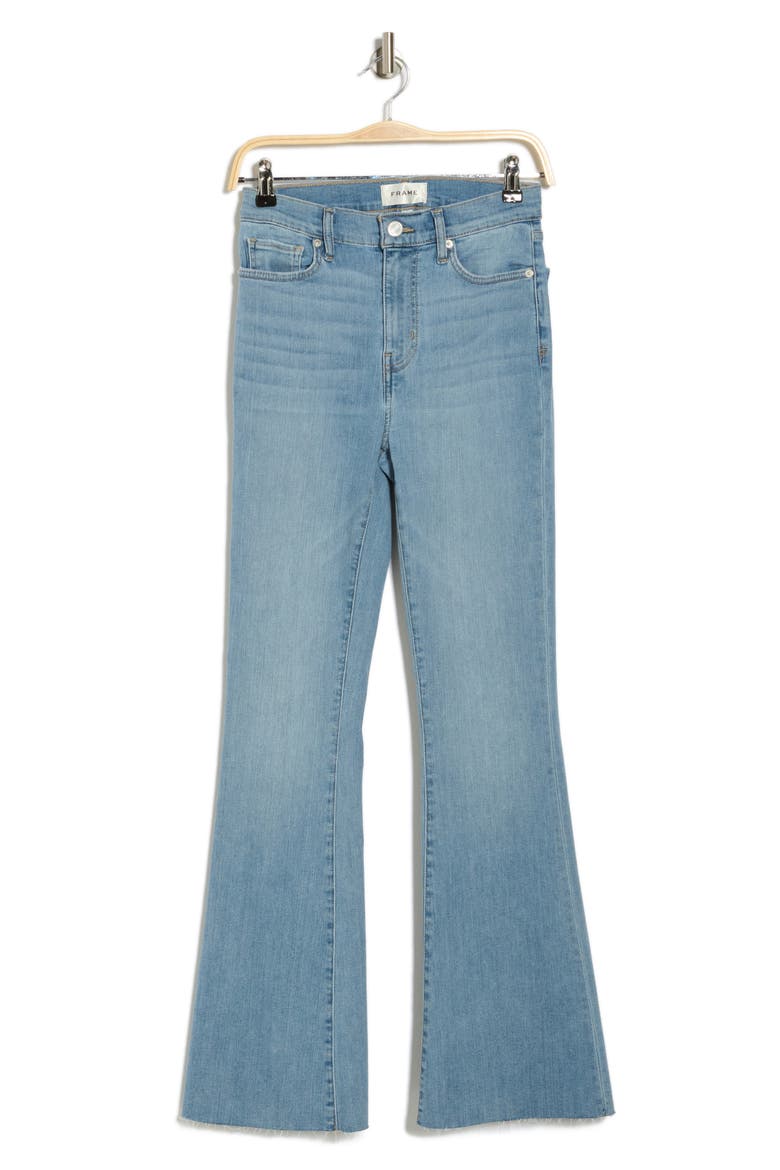 Le Easy High Waist Raw Hem Flare Jeans, Alternate, color, WILSON RAW AFTER