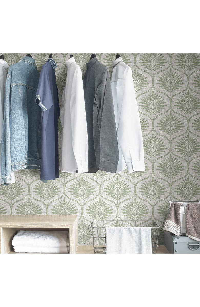 Wallpops Green Primitive Leaves Peel & Stick Wallpaper, Alternate, color, Green