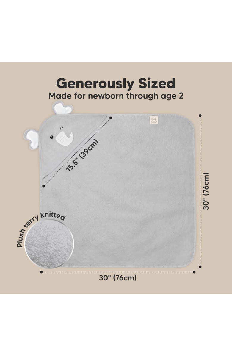 KeaBabies Cuddle Baby Hooded Towel, Alternate, color, Elephant