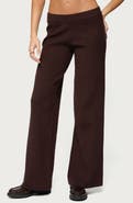 EDIKTED Lorie Wide Leg Rib Knit Pants