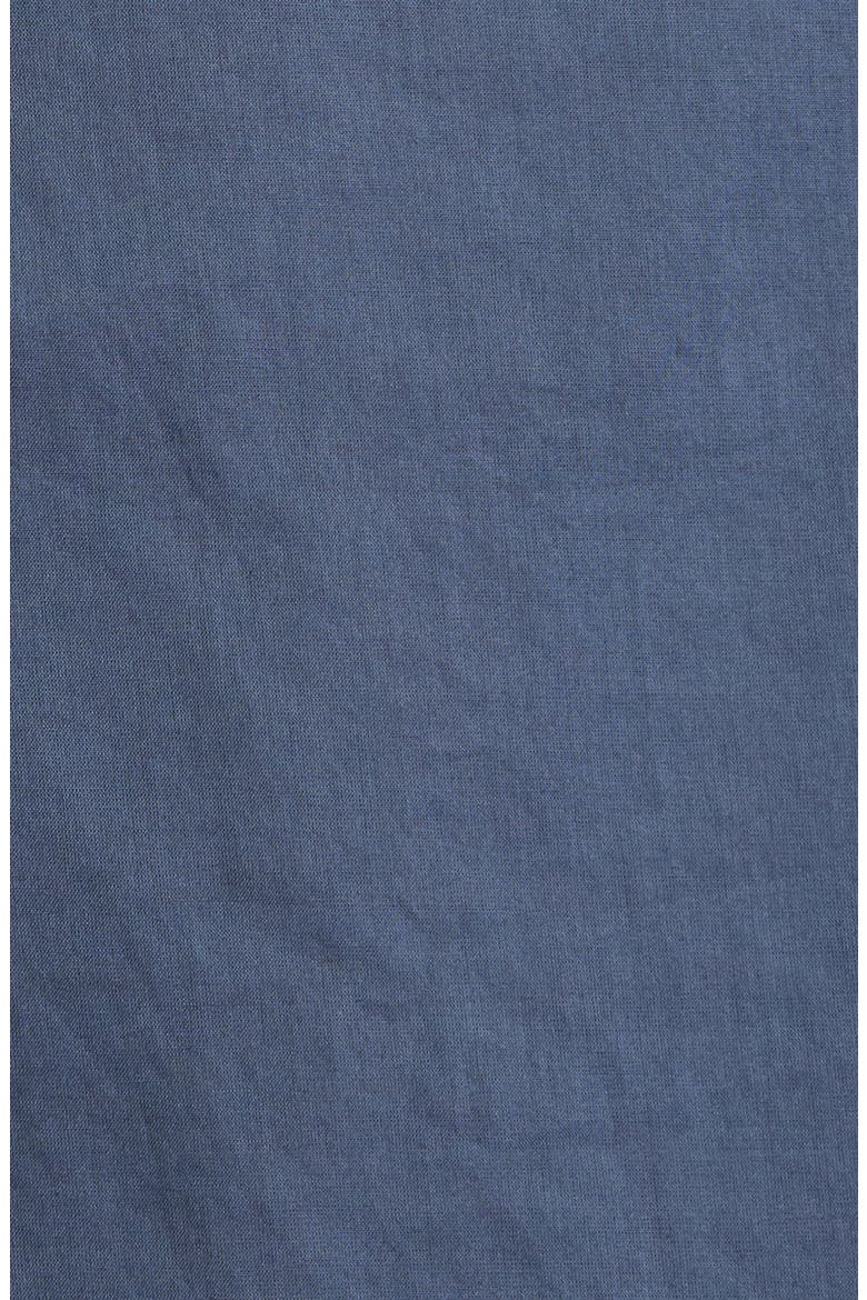 Amelie Tie Waist Cotton Button-Up Shirt, Alternate, color, STONE BLUE