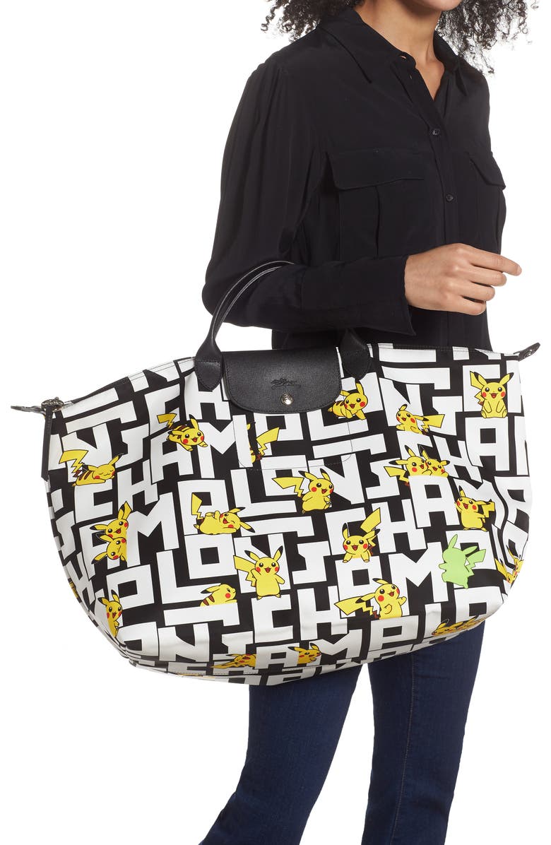 Longchamp x Pokémon Pikachu 18-Inch Travel Bag, Alternate, color,