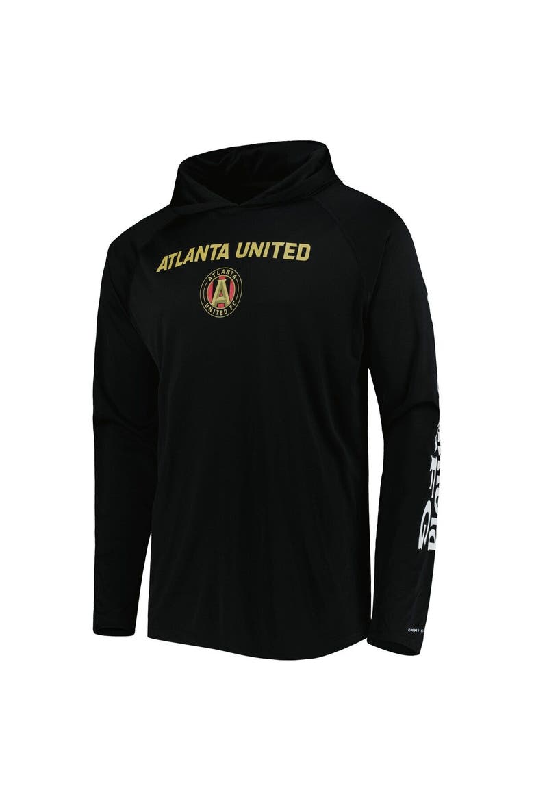 Men's Columbia Black Atlanta United FC Terminal Tackle Omni-Shade Raglan Pullover Hoodie, Alternate, color, Black