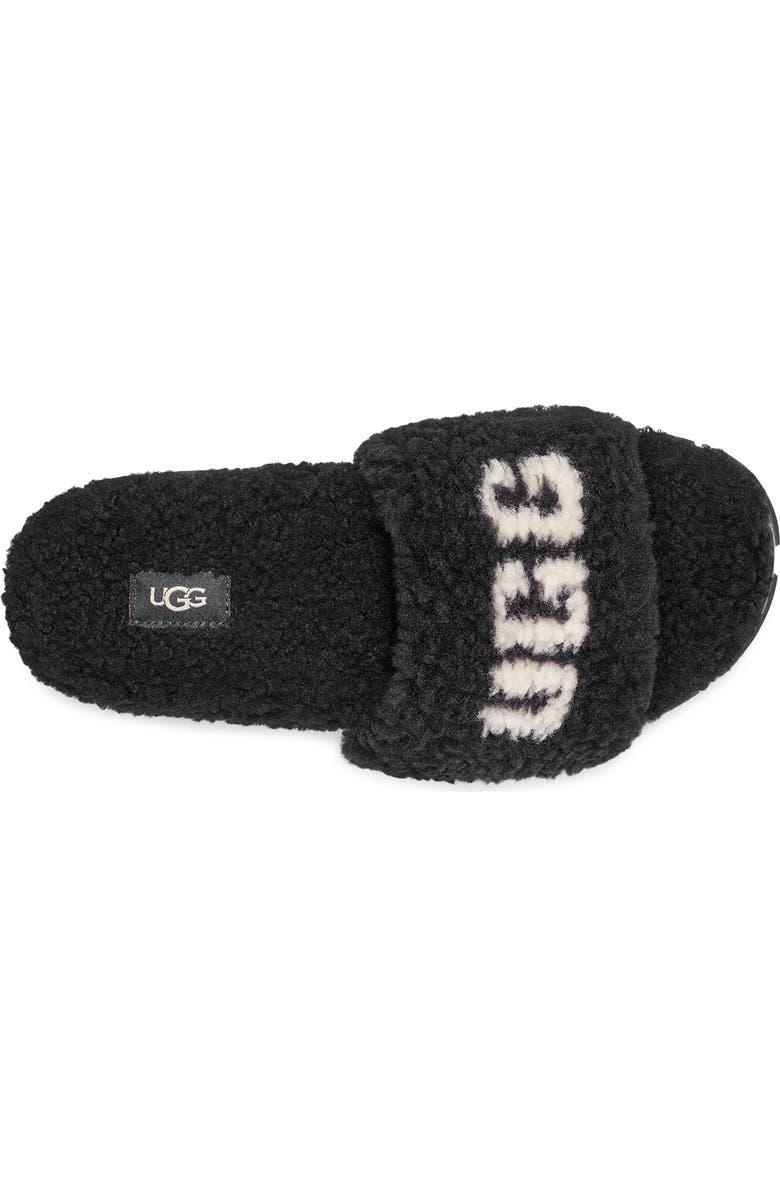 UGG<sup>®</sup> Cozetta Graphic Curly Genuine Shearling Lined Slide Sandal, Alternate, color,