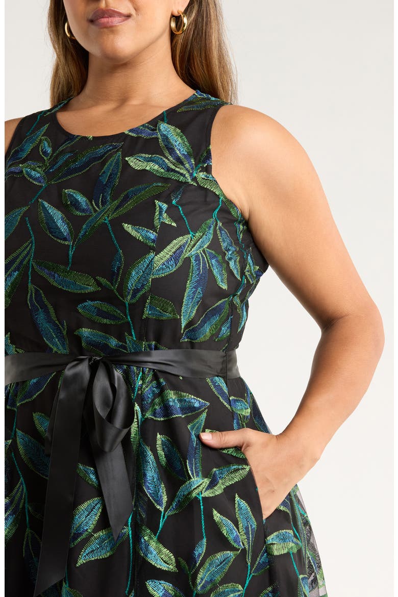 thml embroidered tie waist dress THML Tie Strap Floral Dress